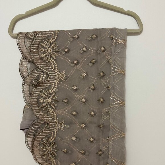 Organza long dress with chiffon dupatta - Picture 6 of 10